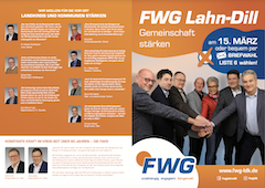 FWG Lahn-Dill Kommunalwahl 2026 Flyer „Landkreis und Kommunen stärken“