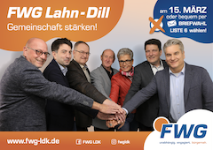 FWG Lahn-Dill Kommunalwahl 2026 Plakat „Gemeinschaft Stärken!“